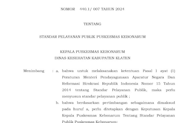 SK Standar Pelayanan Publik