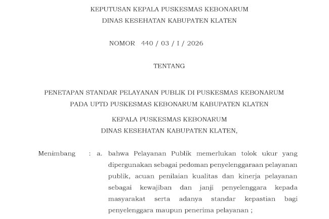 SK Standar Pelayanan Publik 